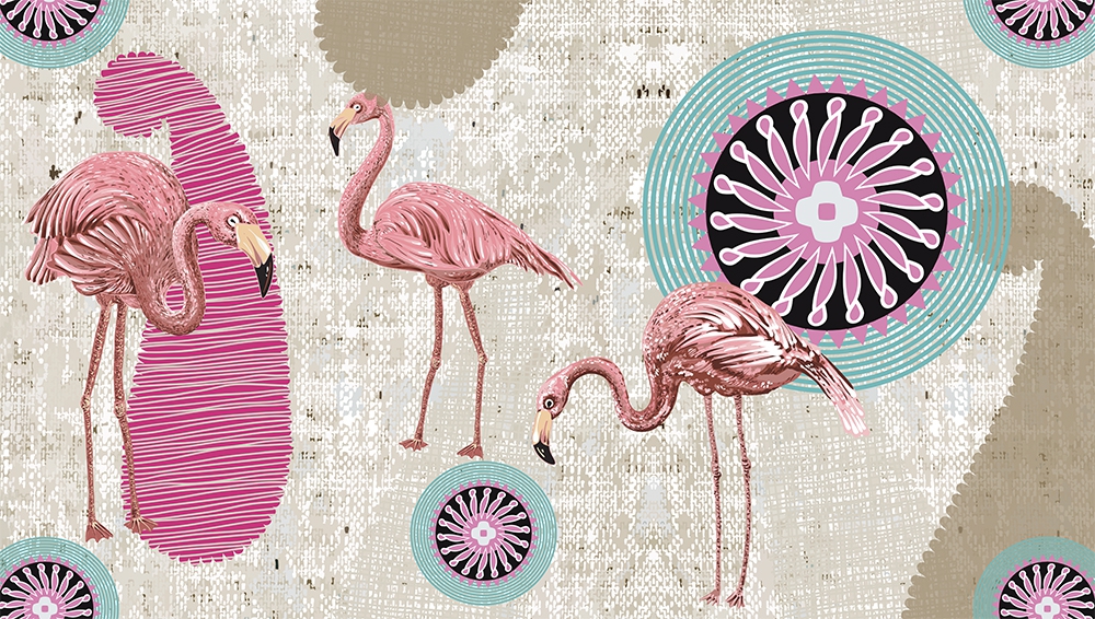 Flamingo duvar kagidi