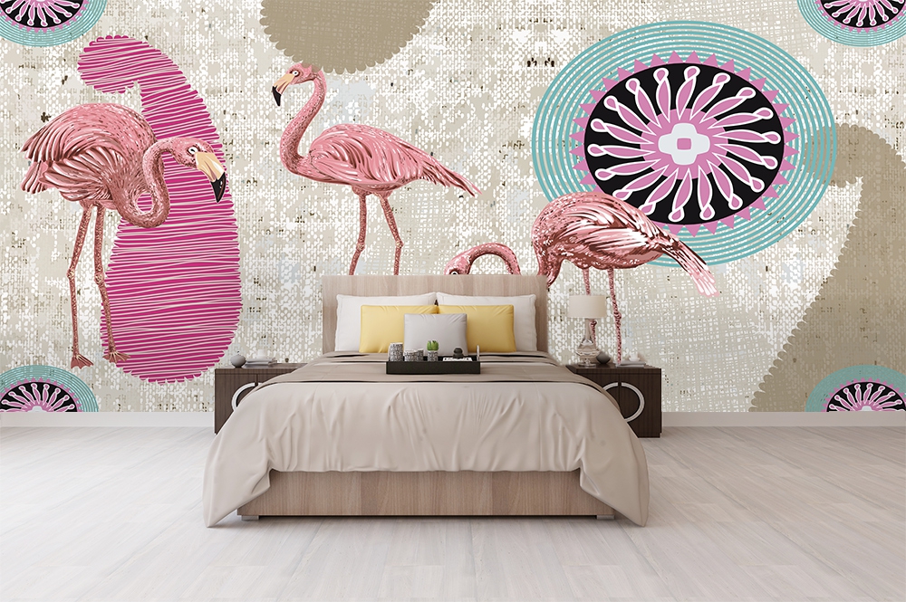 Flamingo duvar kagidi