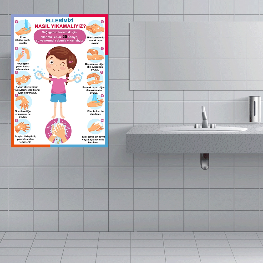 El yıkama afişi Kız