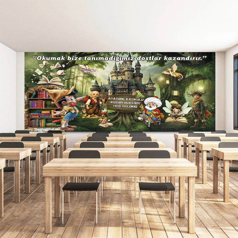 Kütüphane duvar posteri