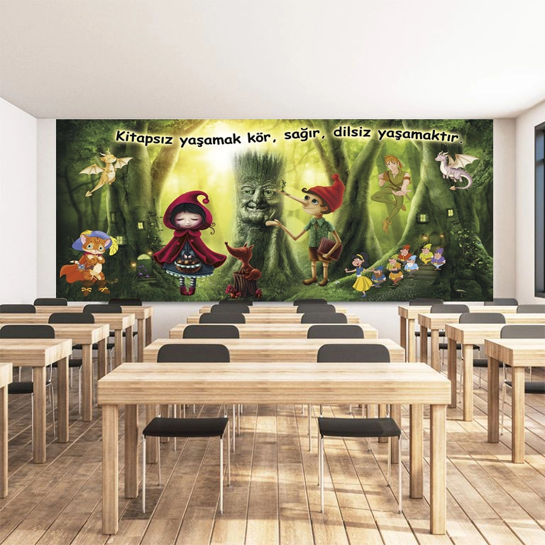 Kütüphane duvar posteri