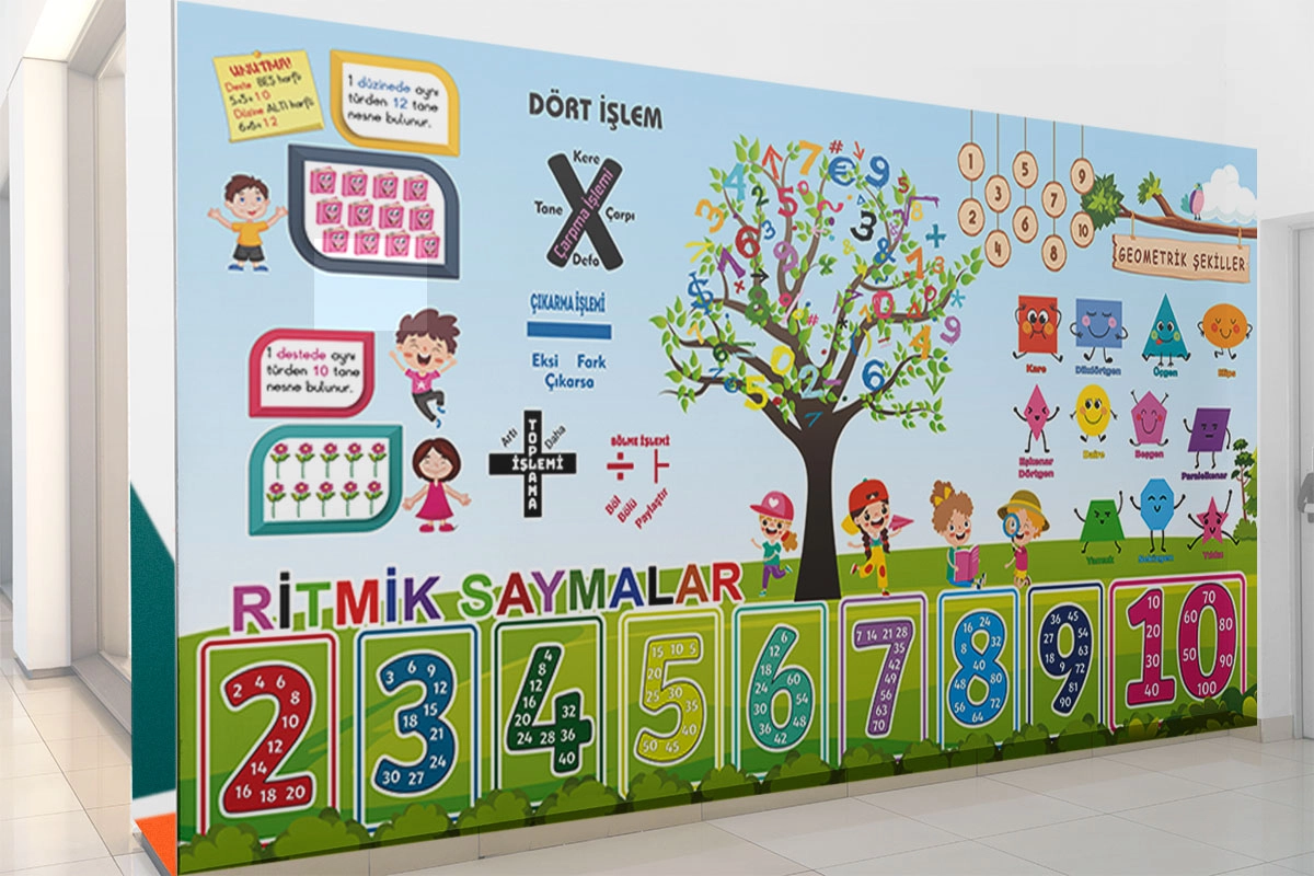 İlkokul matematik okul posteri
