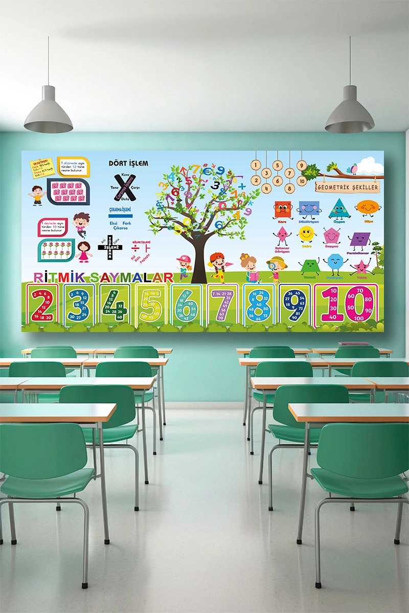 İlkokul matematik okul posteri