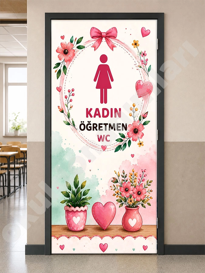 Kadın Öğretmen WC Kapı Giydirme