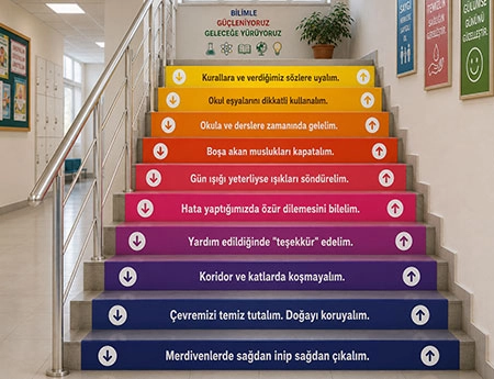 Okul Kuralları Merdiven Giydirme