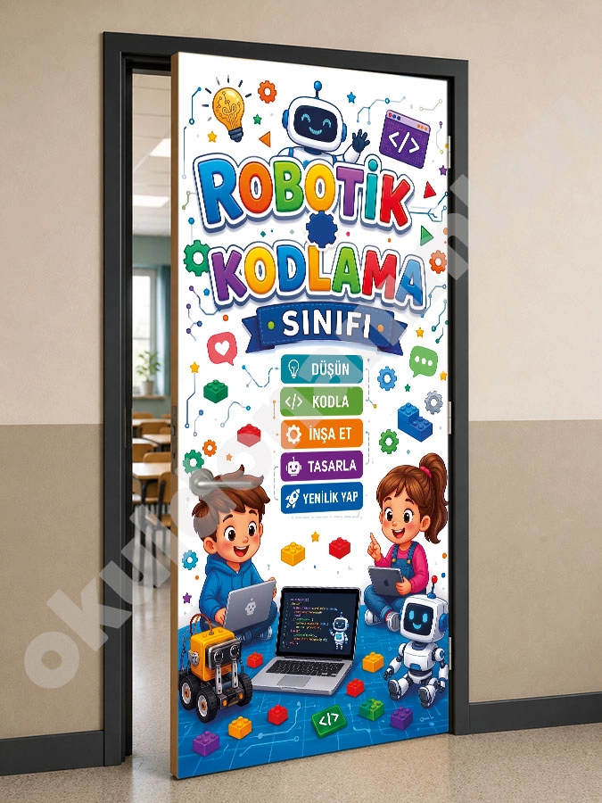 Robotik Kodlama Sınıfı Kapı Giydirme