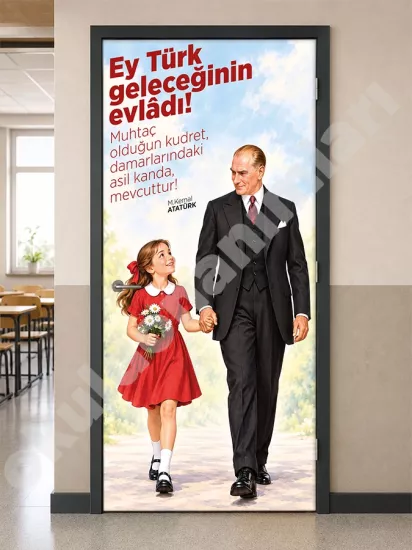 Atatürk ve Çocuklar Kapı Giydirme