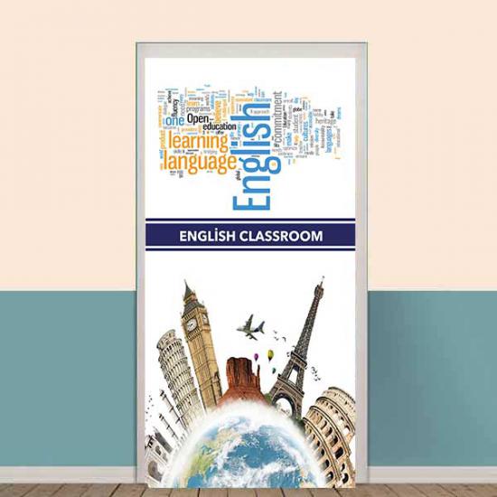 ingilizce sokağı, ingilizce eğitim posteri, ingilizce okul posteri, ingilizce kapı giydirme, ingilizce duvar giydirme, ingilizce kiriş yazıları, english classroom, english street