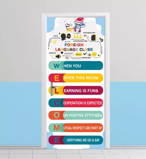 İngilizce sınıfı kapı giydirme