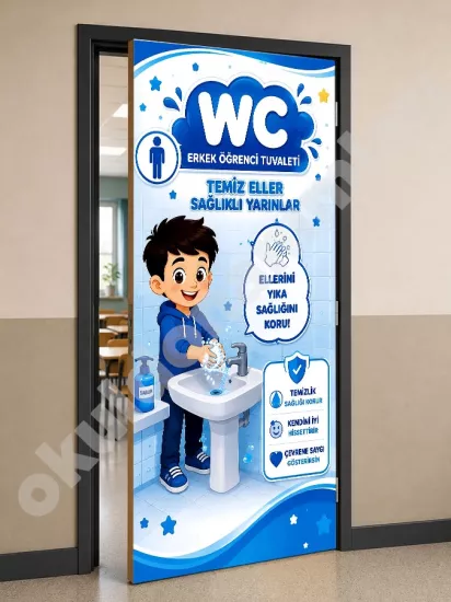 Ortaokul WC kapı giydirme