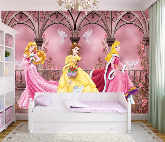 Prenses kız odası duvar kağıdı modelleri