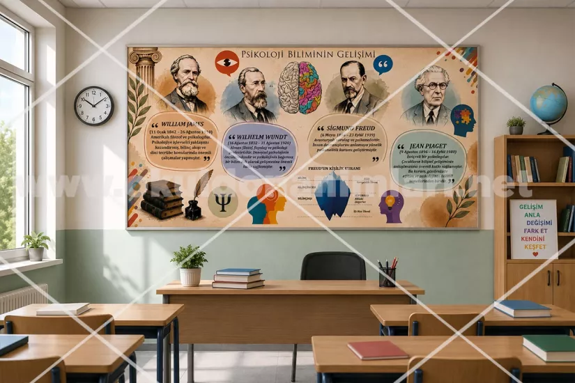Psikoloji Biliminin Gelişimi Okul Koridoru Posteri
