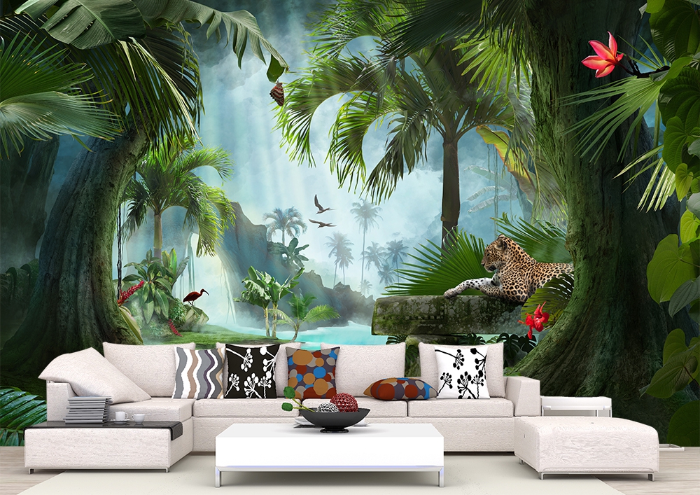 Tropical orman duvar kağıdı modelleri Poster atölyesi, cocuk duvar kagidi