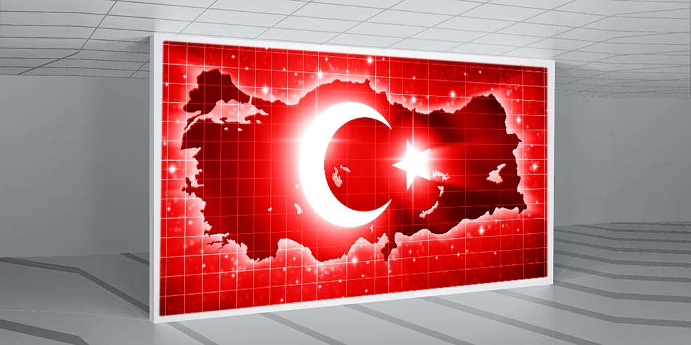 Türkiye haritası ve bayrak