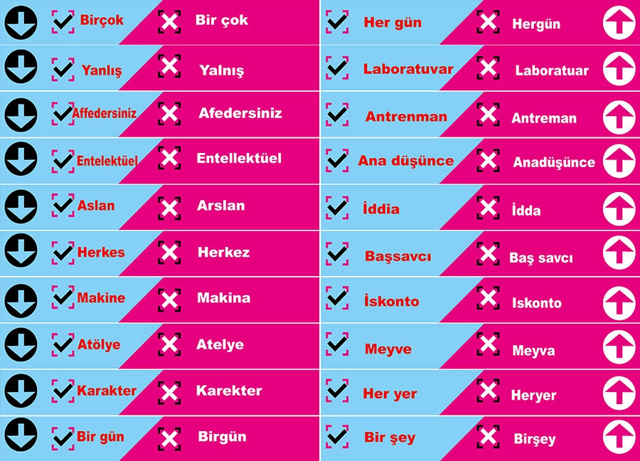 Türkçe merdiven yazisi